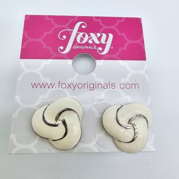 Women's Earrings White by Foxy Originals - Picture 3 of 7